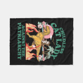 可愛い子どものいない猫レディーシャツのレトロP戦 フリースブランケット (正面(横))