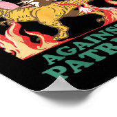 可愛い子どものいない猫レディーシャツのレトロP戦 ポスター (角)