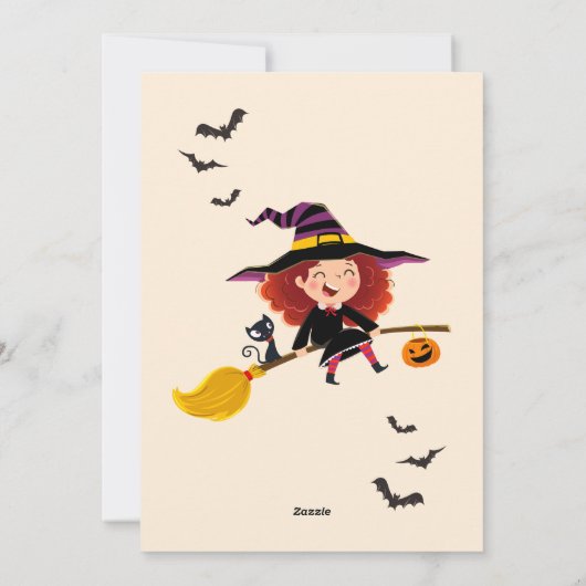 可愛い子供がスプオクタキュラーハロウィーンの招待をブー シーズンカード (裏面)