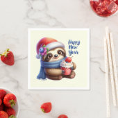 可愛い子供たちが新年のパーティーを怠る スタンダードカクテルナプキン (インサイチュ)