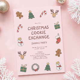 可愛い子供たちのクリスマスクッキー交換会 招待状
