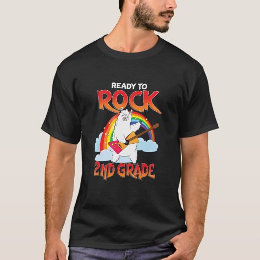 可愛い子供たち私はロックする準備ができている2年生のラマ恋人 Tシャツ (正面)