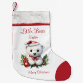 可愛い子供にマッチする小さなクマの名前の家族 スモールクリスマスストッキング (正面)