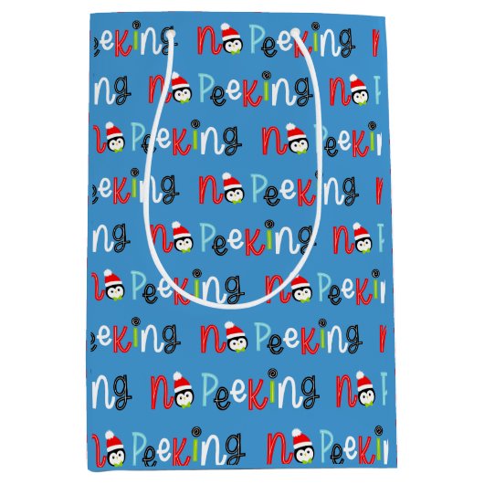 可愛い子供のお洒落クリスマス ミディアムペーパーバッグ (正面)