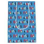 可愛い子供のお洒落クリスマス ミディアムペーパーバッグ (裏面)