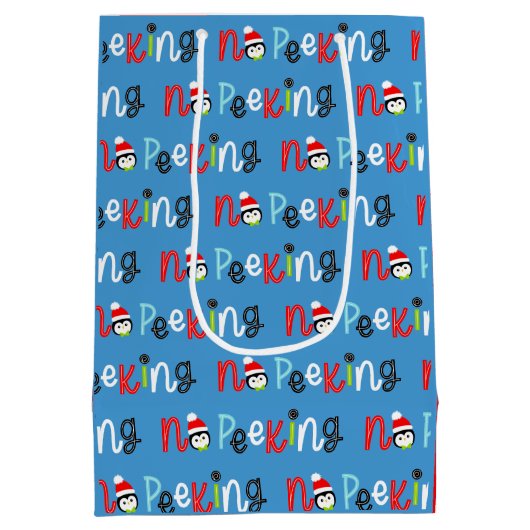 可愛い子供のお洒落クリスマス ミディアムペーパーバッグ (裏面)