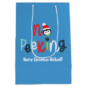 可愛い子供のお洒落クリスマス ミディアムペーパーバッグ (裏面)