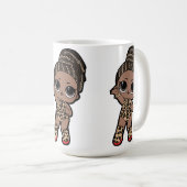 可愛い子供のファッション喜び – タイガープリントジャンプスーツ コーヒーマグカップ (正面右)