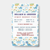 可愛い子供の恐竜カラフルのカスタム写真の子供ID バッジ (裏面)