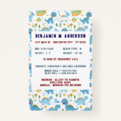 可愛い子供の恐竜カラフルのカスタム写真の子供ID バッジ (裏面)