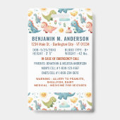 可愛い子供の恐竜カラフルのカスタム写真の子供ID バッジ (Back)