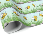 可愛い子供へハチで紙を包む ラッピングペーパー (ロールコーナー)