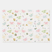 可愛い子供を開かないおもしろい諺 ラッピングペーパーシート (正面3)