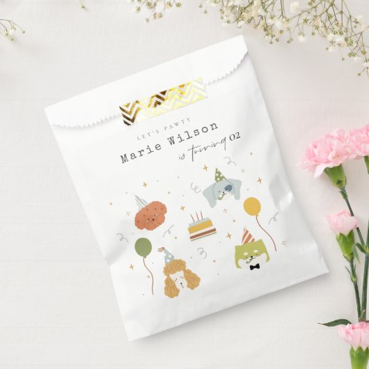 可愛い子供パーティー子犬Any Age誕生日 フェイバーバッグ (封をした状態)