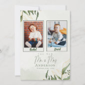 可愛い子供時代の写真テーブル番号の結婚式の日 サンキューカード (正面)