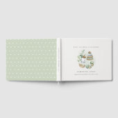 可愛い子供部屋エッセンシャルリービリーグリーンベイビーシャワー ゲストブック (全面)