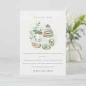 可愛い子供部屋エッセンシャルリービリーグリーンベイビーシャワー サンキューカード (スタンド正面)