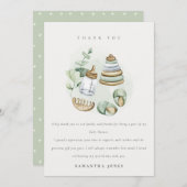 可愛い子供部屋エッセンシャルリービリーグリーンベイビーシャワー サンキューカード (正面/裏面)
