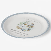 可愛い子供部屋エッセンシャルリービーブルー男の子ベビーシャワー ペーパープレート (アングル)
