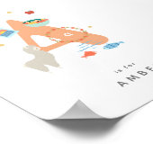 可愛い子供部屋パーソナライズされたアルファベット文字A ポスター (角)