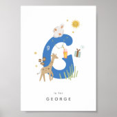 可愛い子供部屋パーソナライズされたアルファベット文字Gポスター ポスター (正面)