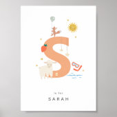 可愛い子供部屋パーソナライズされたアルファベット文字Sポスター ポスター (正面)