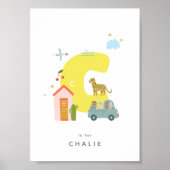 可愛い子供部屋パーソナライズされたアルファベットCポスター ポスター (正面)