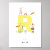 可愛い子供部屋パーソナライズされたアルファベットRポスター ポスター (正面)