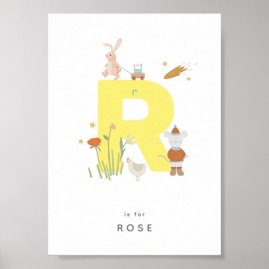 可愛い子供部屋パーソナライズされたアルファベットRポスター ポスター (正面)