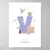 可愛い子供部屋パーソナライズされたアルファベットVポスター ポスター (正面)