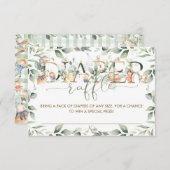 可愛い子供部屋ライムグリーンおむつラッフルカード 招待状 (正面/裏面)