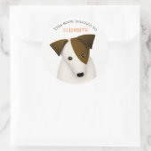 可愛い子名付きドッグブックラベル ラウンドシール (バッグ)