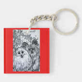 可愛い子犬が二匹、2匹の焼いたグッズ! キーホルダー (裏面)