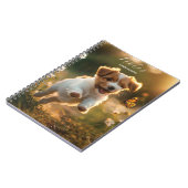 可愛い子犬が蝶を追いかける ノートブック (左側)