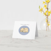 可愛い子犬すまん謝り悪いお許し下さい カード (黄色い花)