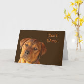 可愛い子犬の勇気付けられる カード (黄色い花)