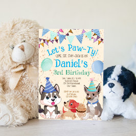 可愛い子犬の子犬のパーティーは子犬 招待状