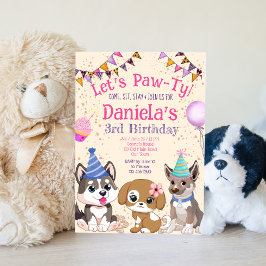 可愛い子犬の子犬のパーティーは子犬 招待状