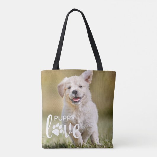 可愛い子犬の愛パーソナライズされたの写真ペット犬の恋人 トートバッグ (裏面)