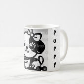 可愛い子犬🍺マグカップと装飾フォント コーヒーマグカップ (正面右)