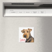 可愛い子犬ママ犬の恋人Airedale Terrier マグネット (インサイチュ (食洗機))