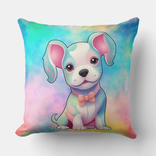 可愛い子犬数々のの背景 クッション (正面)