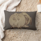 可愛い子犬遊が茶色いパグ ランバークッション (ブランケット)