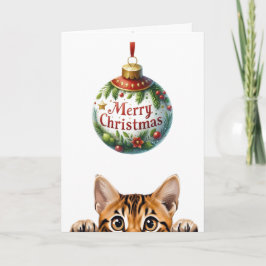 可愛い子猫おもしろいキャットクリスマス カード