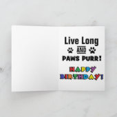 可愛い子猫おもしろいプリン誕生日カード カード (内部)