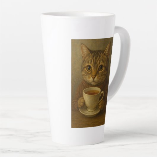 可愛い子猫が一緒にお茶を飲んでる。 カフェラテマグ (右アングル)