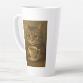 可愛い子猫が一緒にお茶を飲んでる。 カフェラテマグ (左アングル)