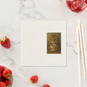 可愛い子猫が一緒にお茶を飲んでる。 スタンダードカクテルナプキン (インサイチュ)