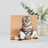 可愛い子猫が手足を伸ばした カード (スタンド正面)