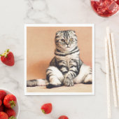 可愛い子猫が手足を伸ばした スタンダードランチョンナプキン (インサイチュ)